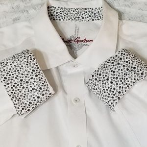 Robert Graham White Paisley Sport Shirt Size XXXL